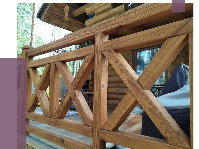 Деревянные перила под ключ в Вязьме от 7712 руб. 