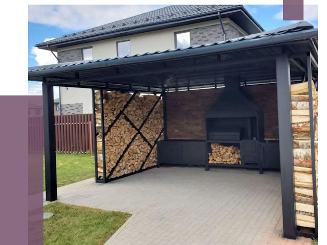 Навесы для барбекю в Вязьме от 12801 руб. под ключ | ПРОЛЁТ-Взь