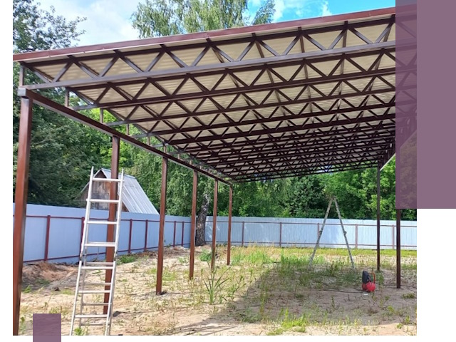 Односкатные навесы под ключ в Вязьме — изготовление и монтаж