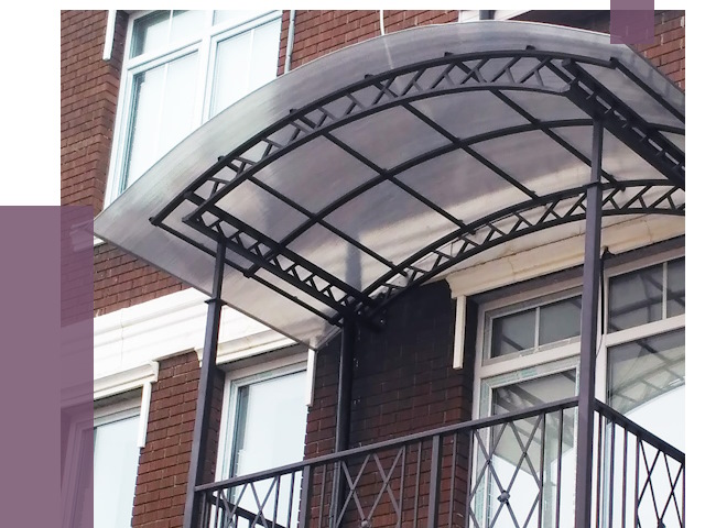 Козырьки над балконом в Вязьме от 8688 руб. | ПРОЛЁТ-Взь