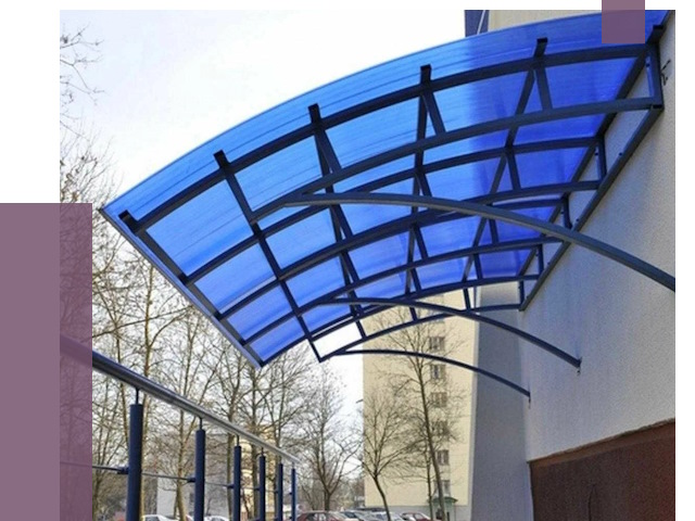 Козырьки из поликарбоната в Вязьме от 4318 руб. под ключ | ПРОЛЁТ-Взь