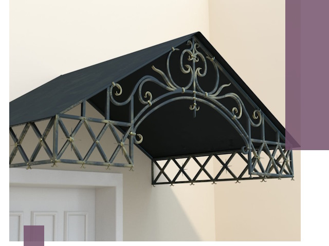 Двускатные металлические козырьки под ключ в Вязьме